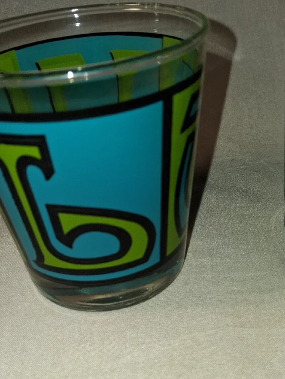Vintage 1960s LOVE Glasses Anchor Hocking Blue Green Glasses Set of 2